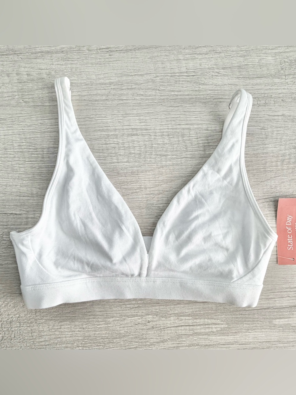 State of Day Women's White Cotton Blend Bralette Size XXL